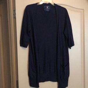 Long navy AE cardigan